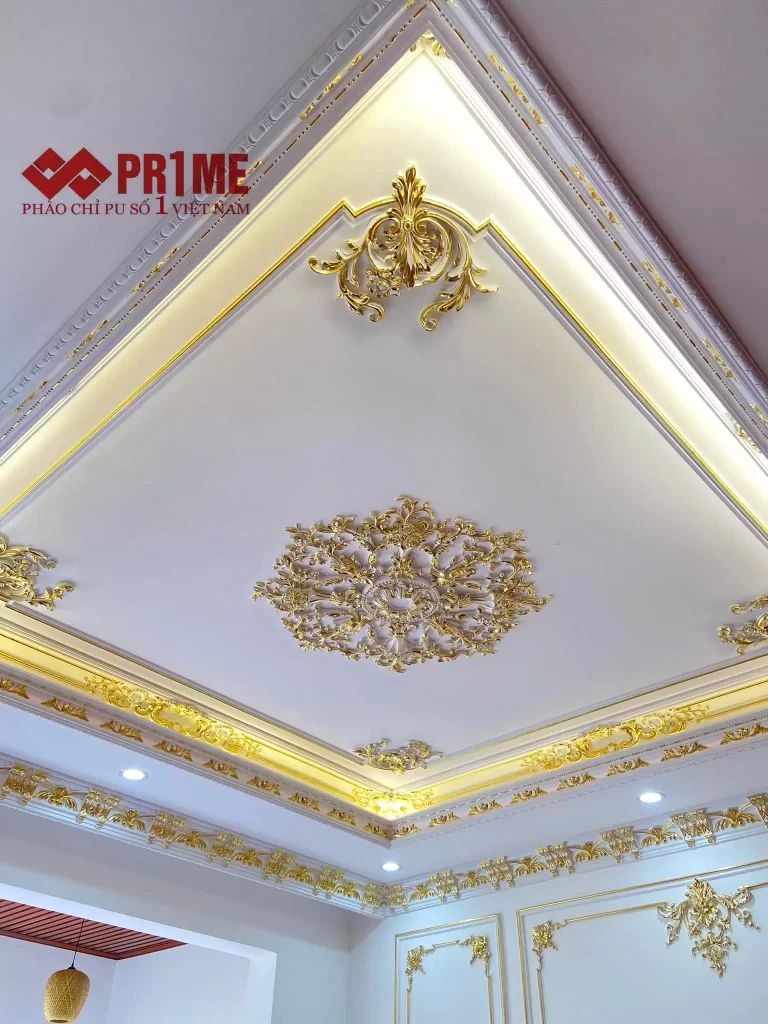 Phào chỉ PU dát vàng