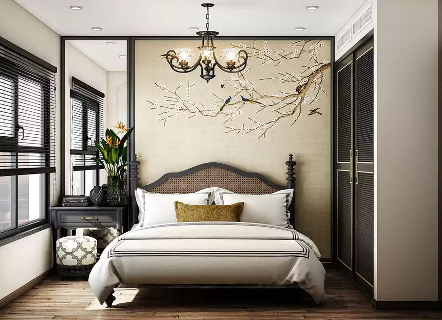 Phong cách Đông Dương phòng ngủ