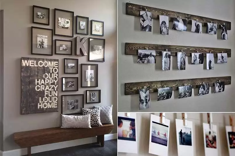 Decor tường phòng khách bằng ảnh cá nhân