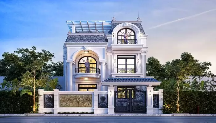 mẫu biệt thự 2 tầng tân cổ điển
