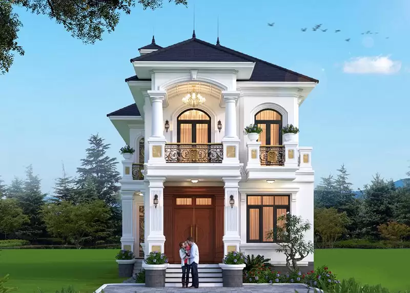 mẫu biệt thự 2 tầng tân cổ điển