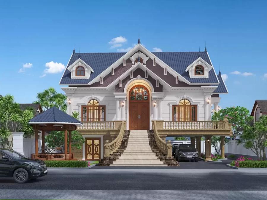 mẫu biệt thự 2 tầng tân cổ điển