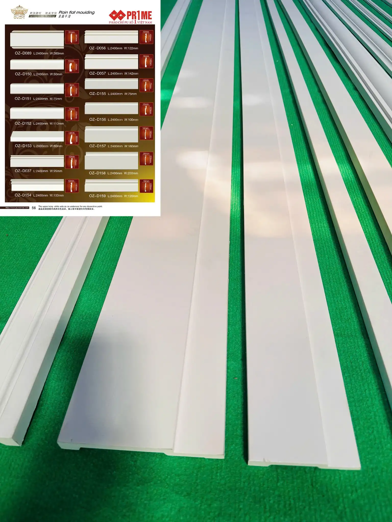 Phân loại phào lưng tường theo kiểu dáng