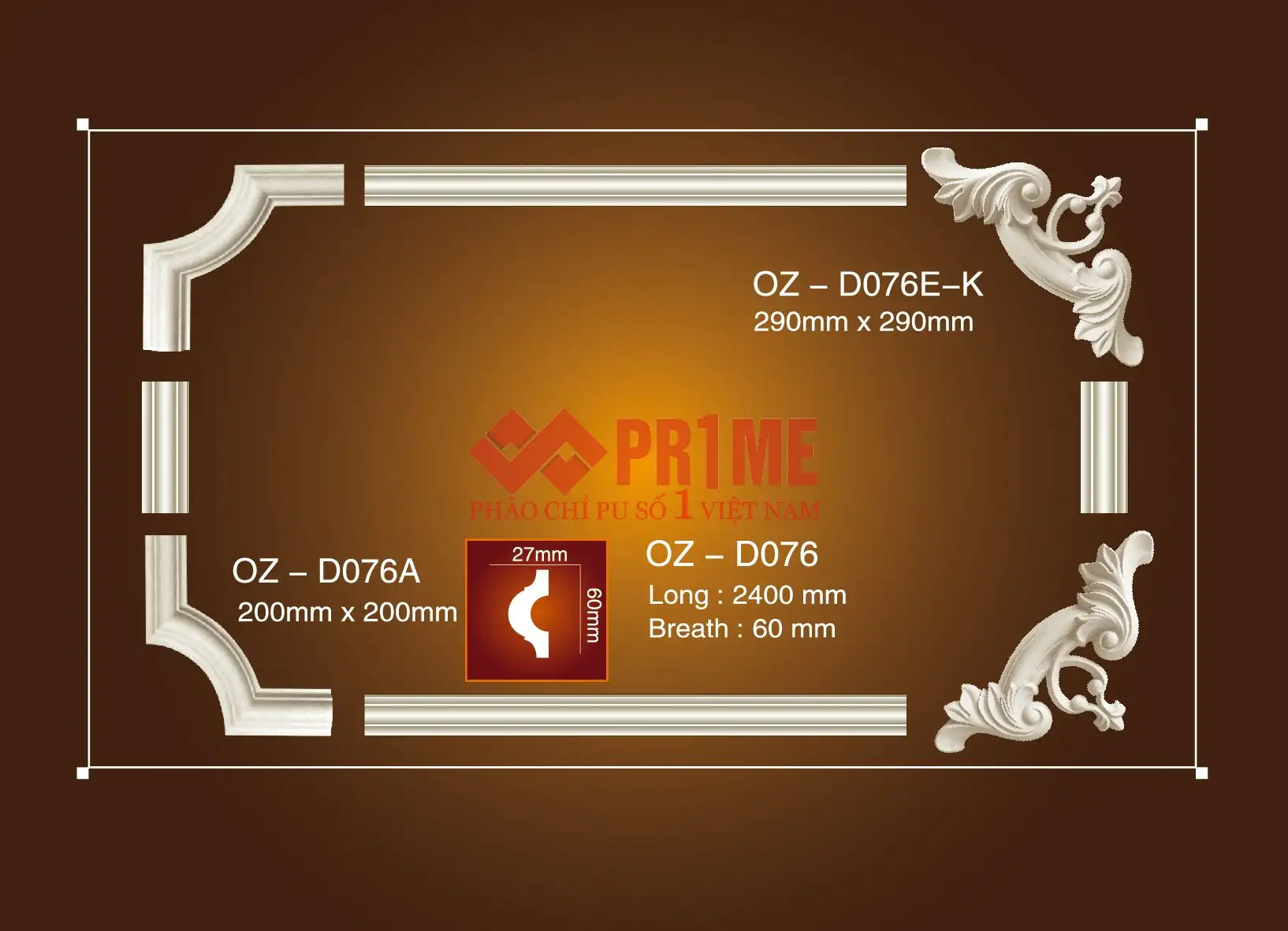 Hoa văn trang trí PU nhập khẩu