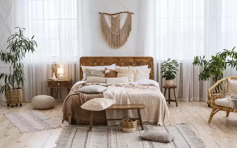 Phòng ngủ trong phong cách nội thất Bohemian