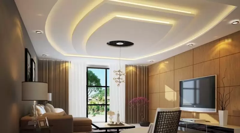 Mẫu trần giật cấp kết hợp đèn LED
