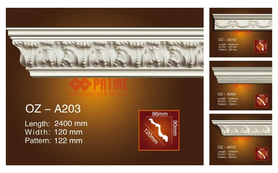 Phào cổ trần nhựa PU