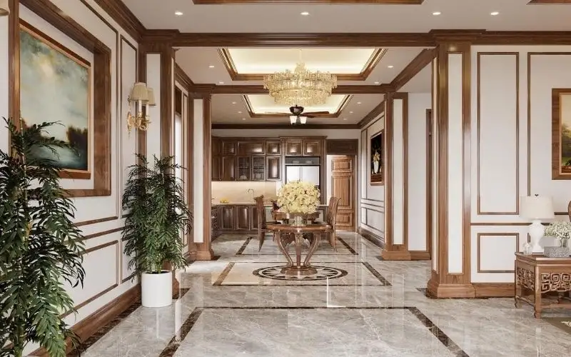 Gờ chỉ trang trí phòng ăn đồng bộ