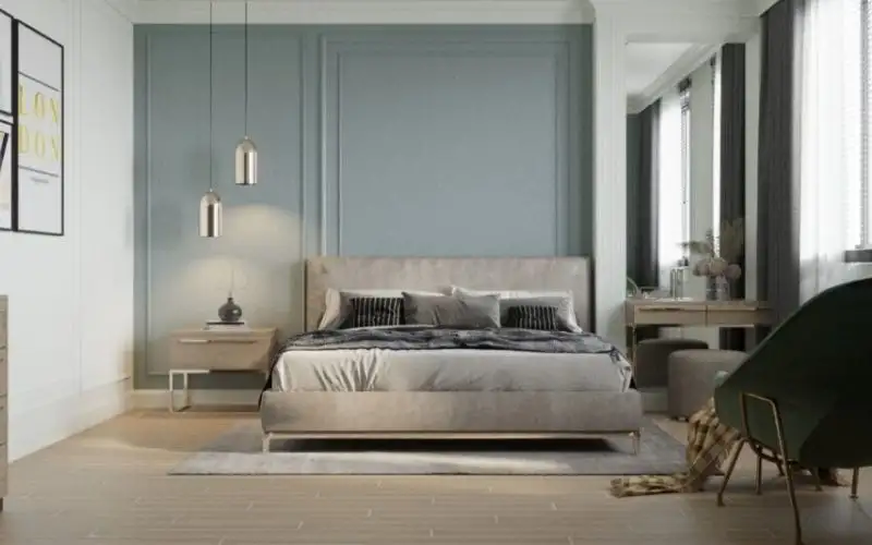 Gờ chỉ kết hợp sơn tường hai màu sáng tạo