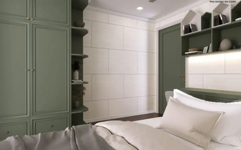 Gờ chỉ kết hợp sơn tường hai màu độc đáo