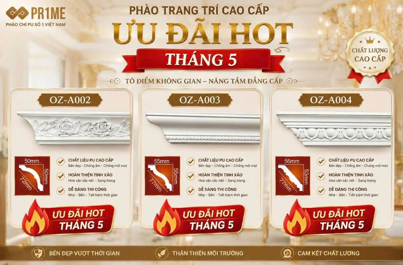 Sale phào chỉ trang trí cao cấp tô điểm không gian sang trọng