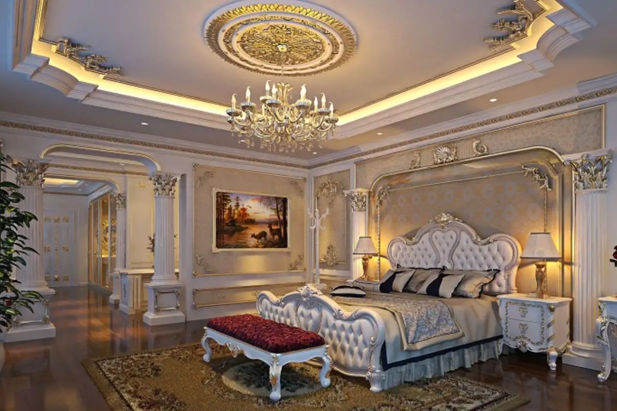 Phào chỉ trần phòng ngủ phong cách cổ điển