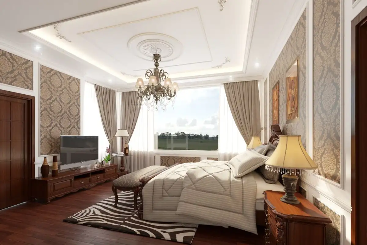 Kết hợp phào chỉ trần và mâm trần PU