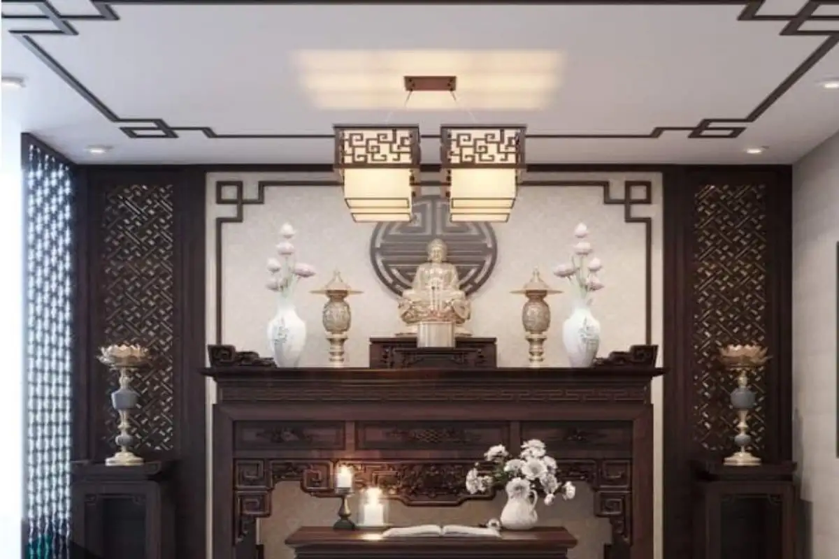 Phào chỉ trần nhà phòng thờ ấm cúng