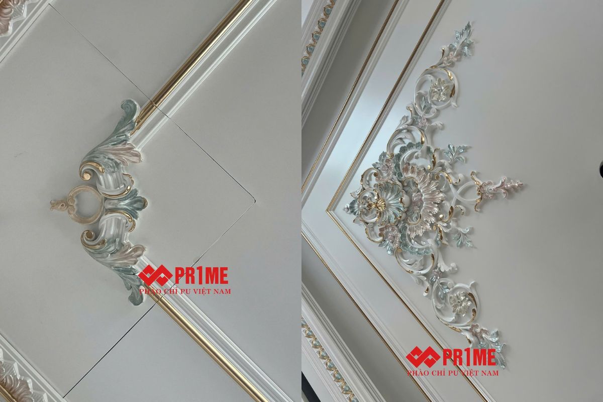 Mẫu hoa văn góc thực tế tại Prime Việt Nam