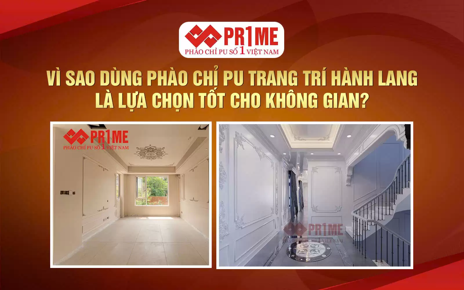 Phào chỉ PU trang trí hành lang