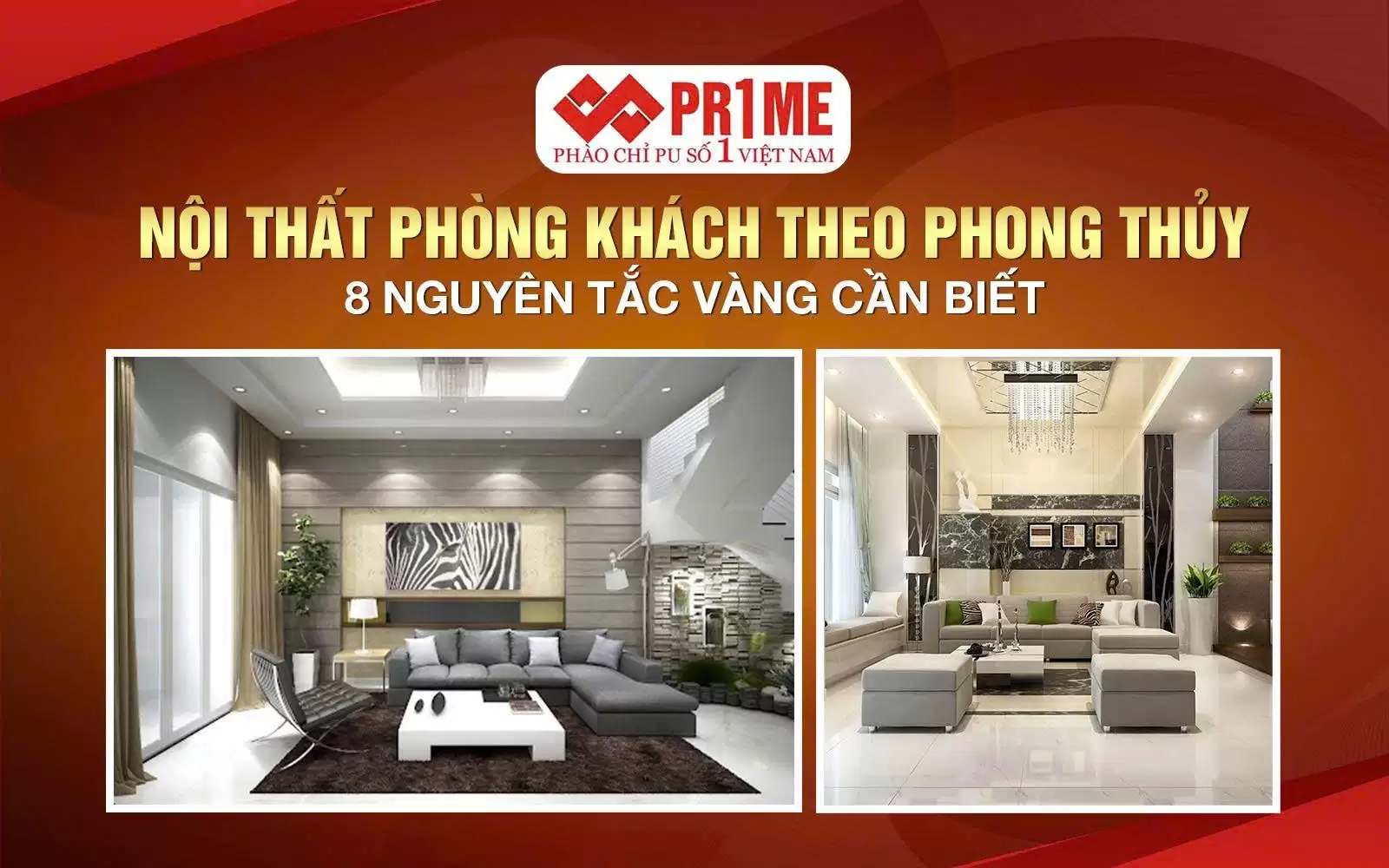 Nội thất phòng khách theo phong thủy