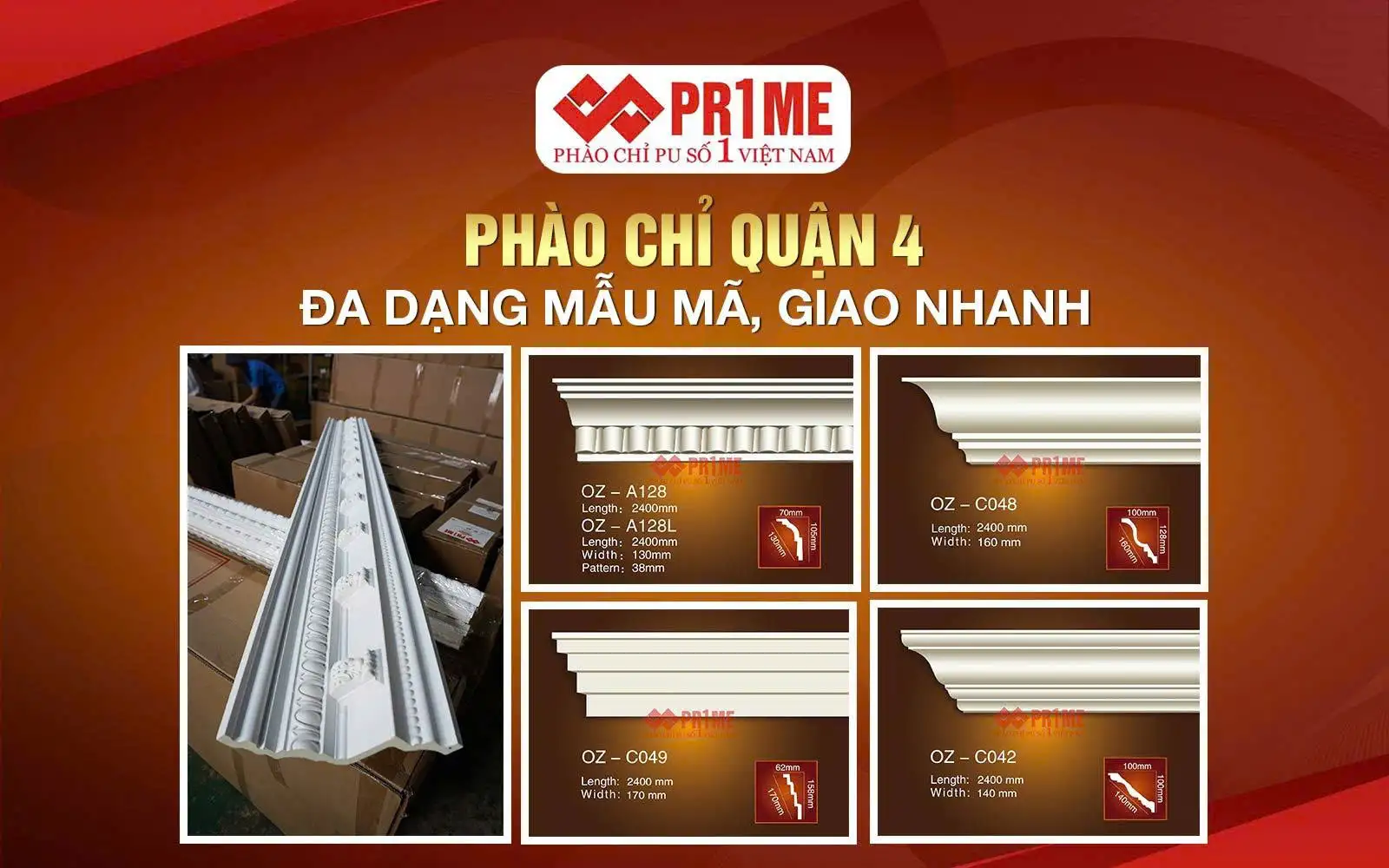 Phào Chỉ Quận 4 - Đa dạng mẫu mã, giao nhanh
