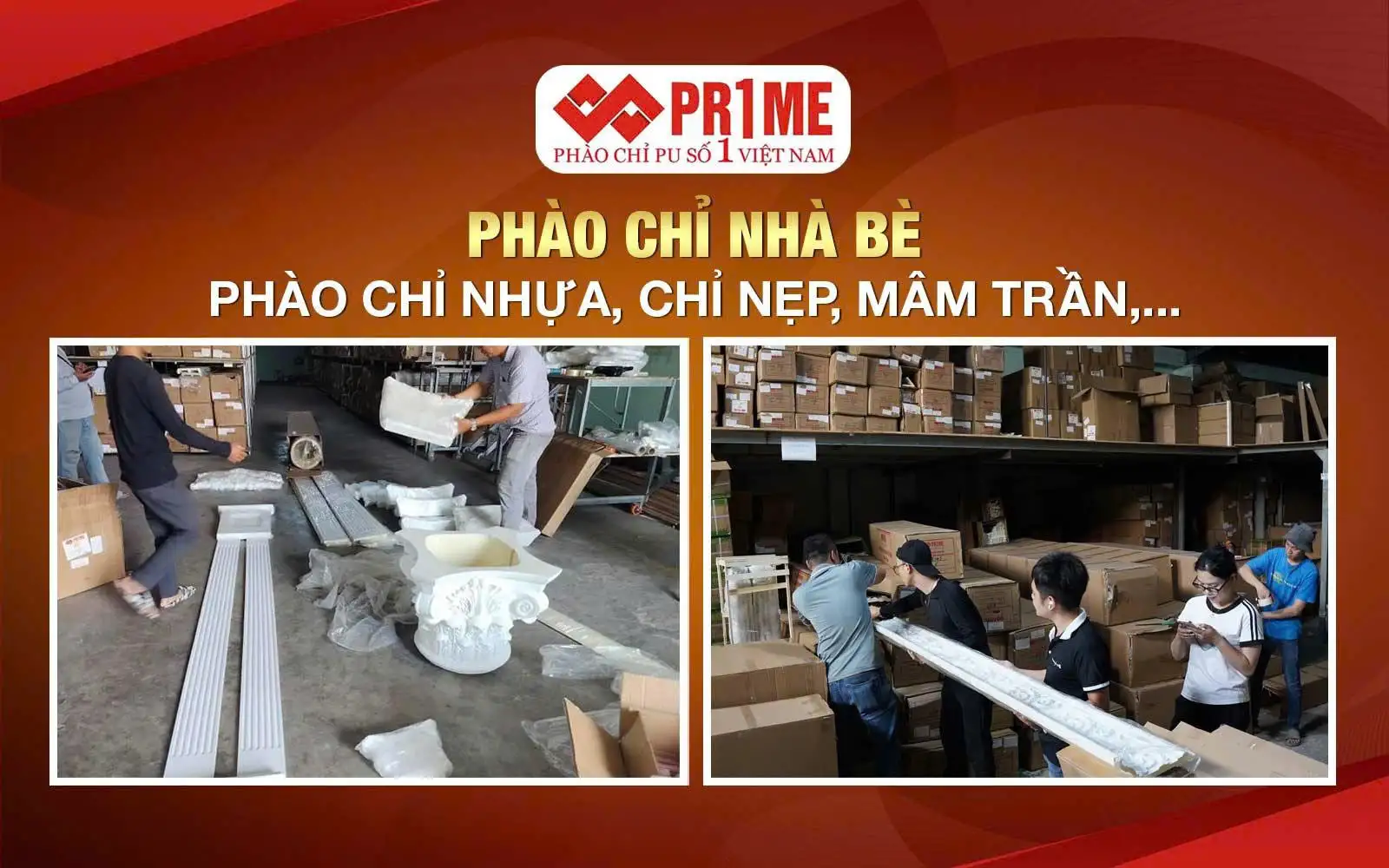 Phào chỉ Nhà Bè (phào chỉ nhựa, chỉ nẹp, mâm trần,...)
