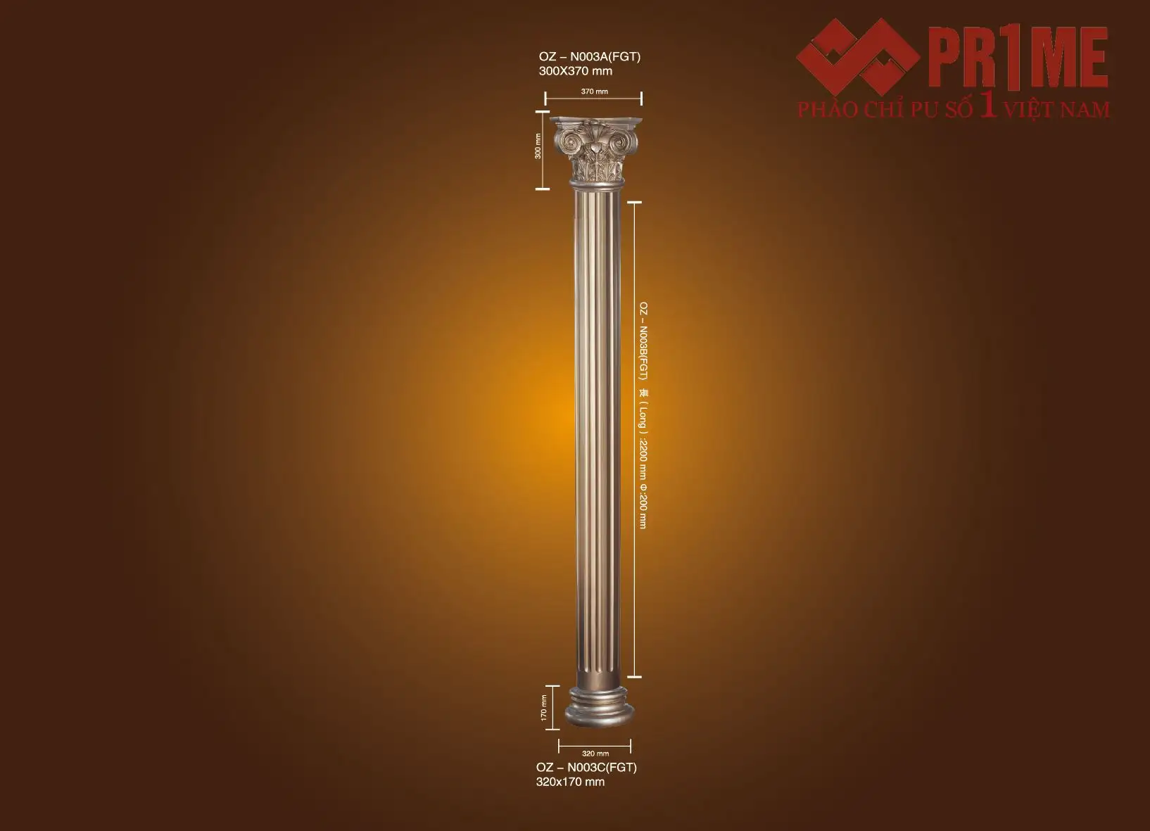 Bộ ốp cột tròn PU OZ-N003-FGT