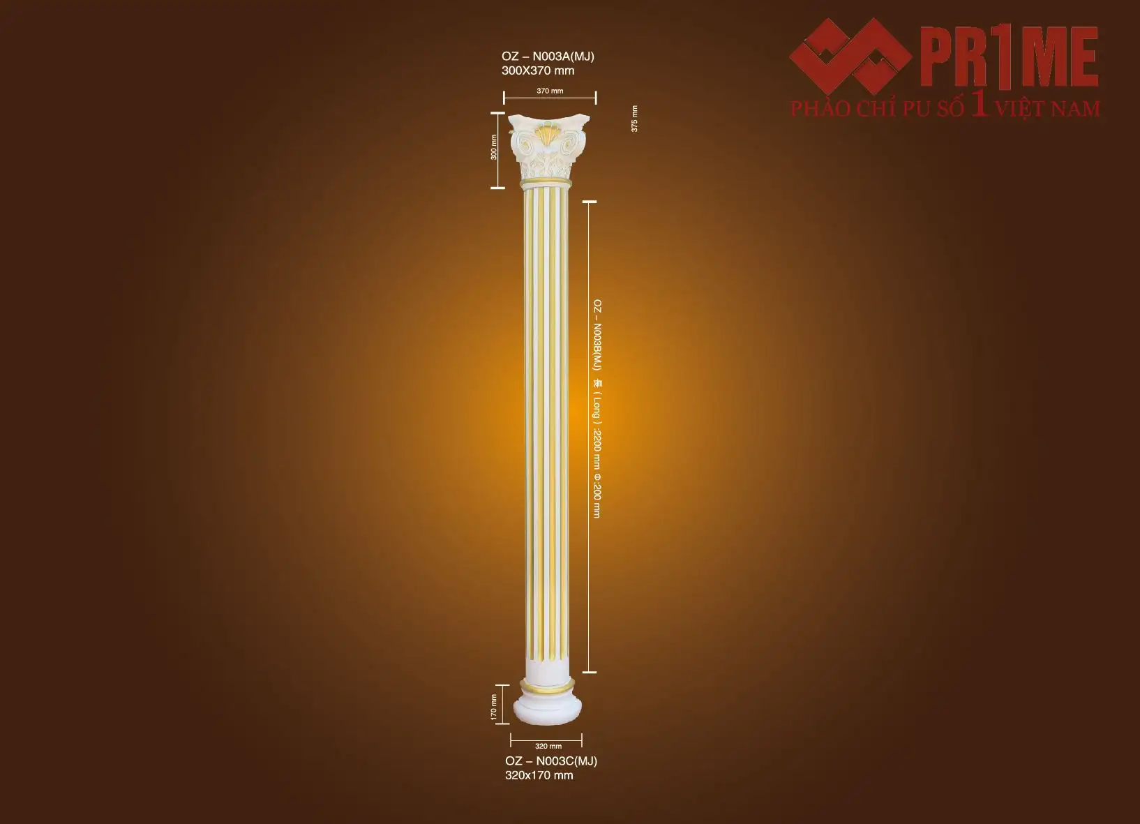 Bộ ốp cột tròn OZ - N003A - MJ