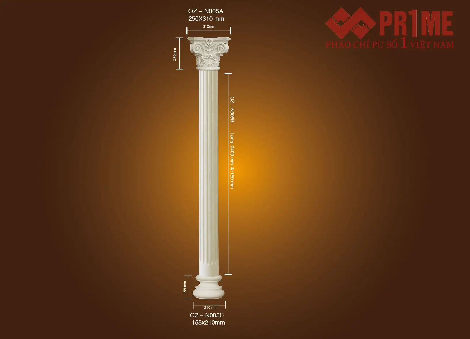 Bộ ốp cột tròn PU OZ - N005