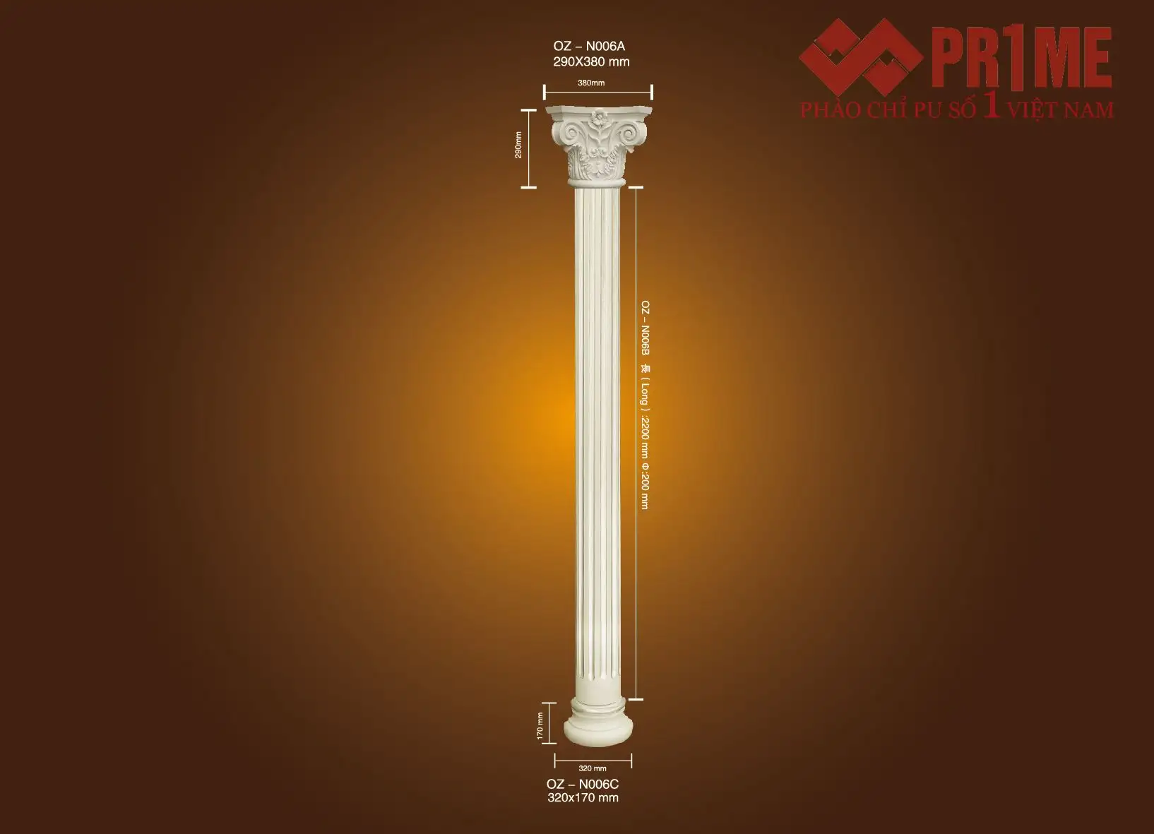 Bộ ốp cột tròn PU OZ - N006