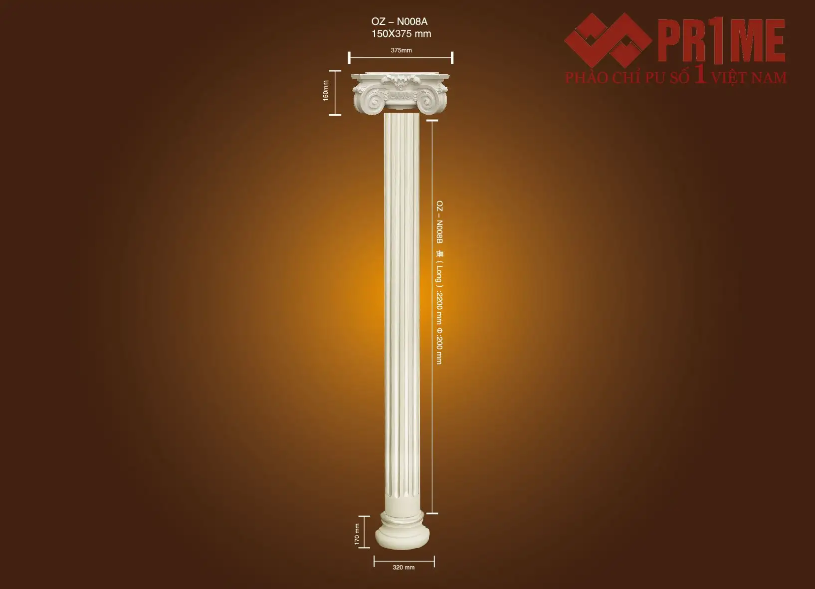 Bộ ốp cột tròn PU OZ - N008