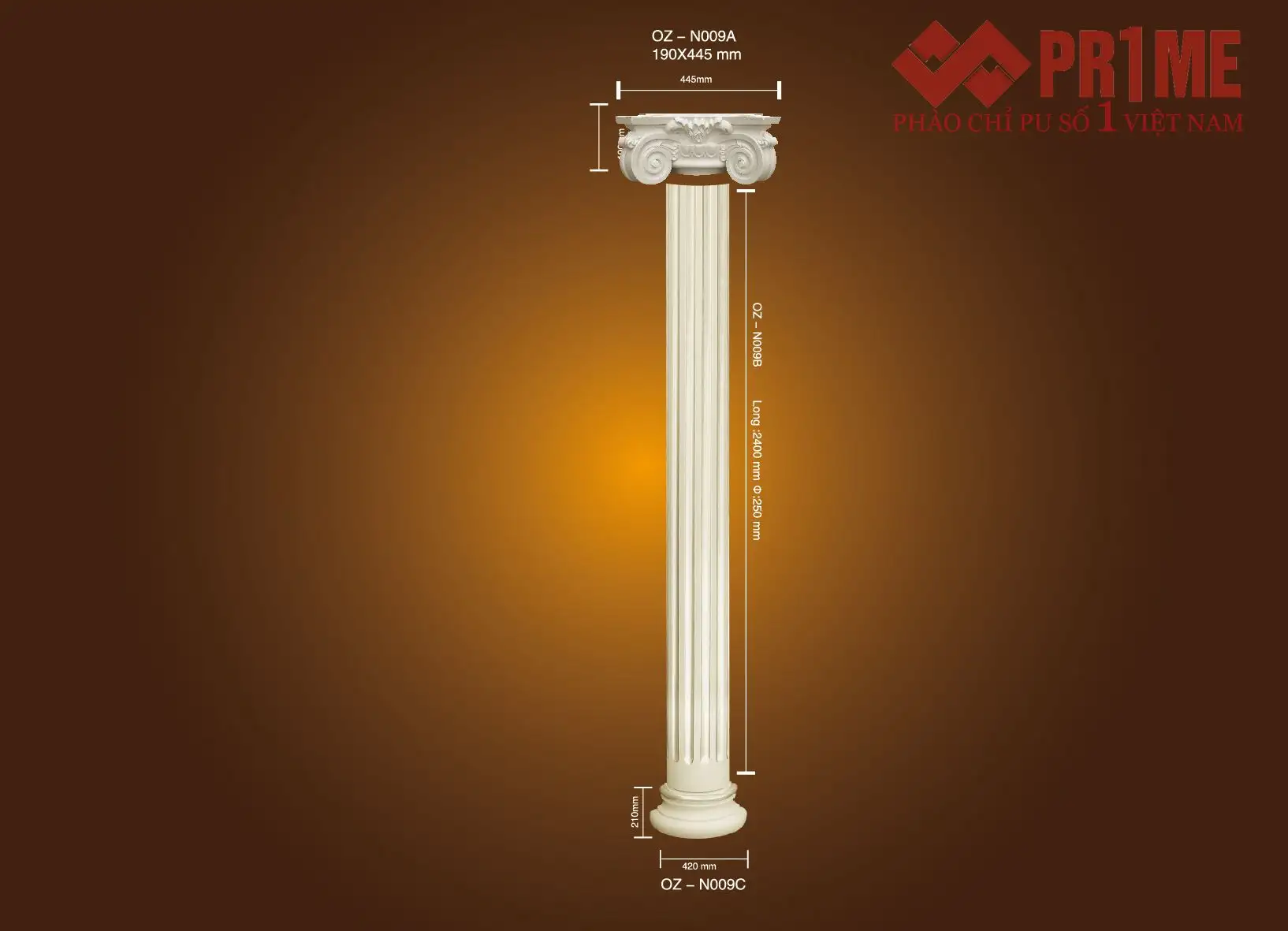 Bộ ốp cột tròn PU OZ - N009
