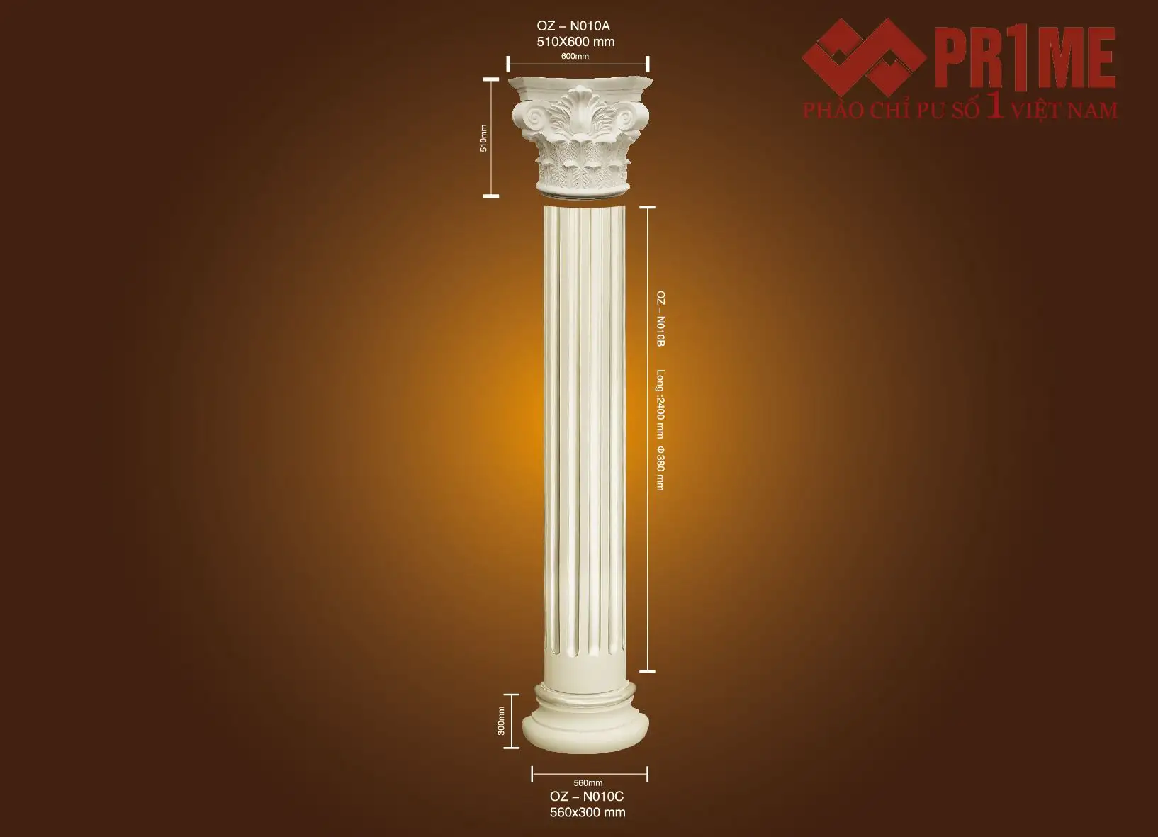 Bộ ốp cột tròn PU OZ - N010