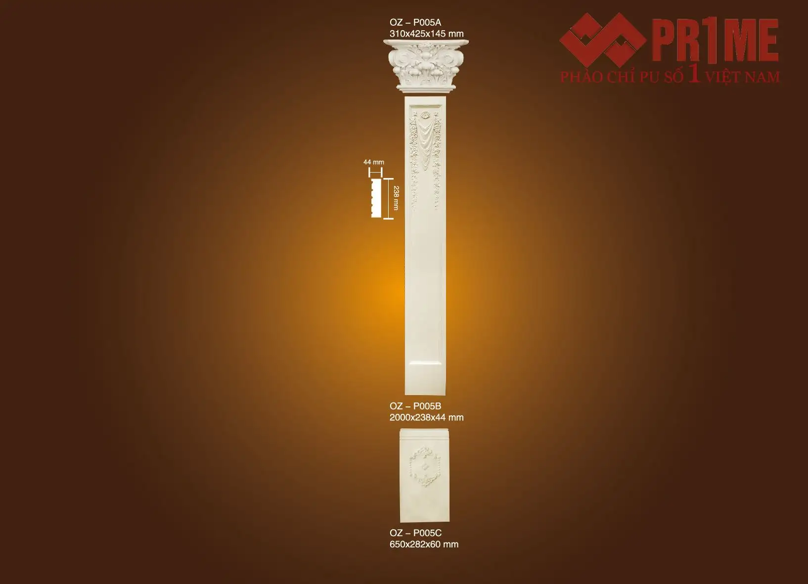 Bộ ốp cột vuông OZ – P005