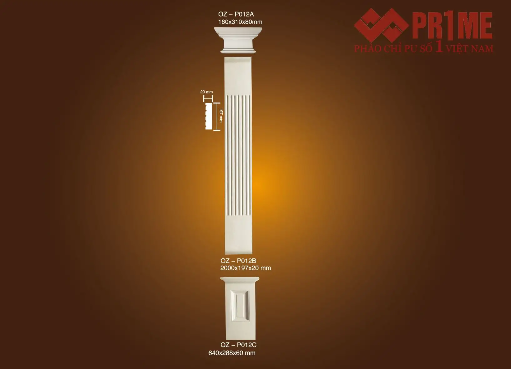 Ốp cột vuông PU OZ P012