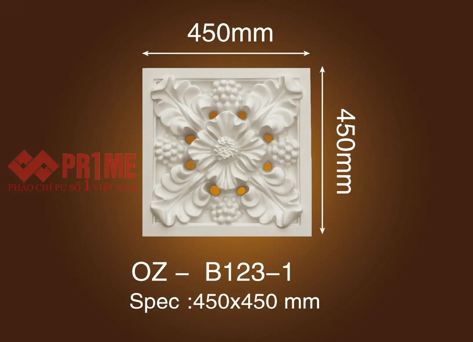 Hoa văn trang trí vuông OZ - B123-1