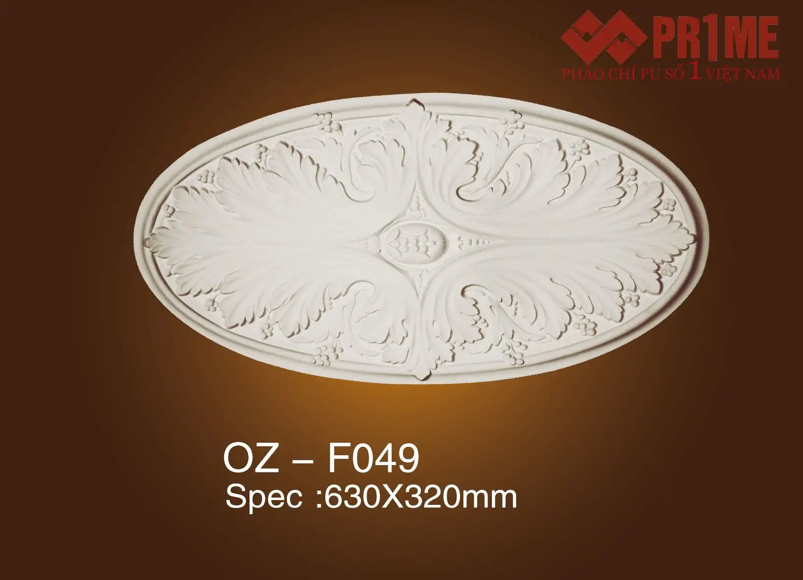Mâm trần oval trang trí OZ - F049
