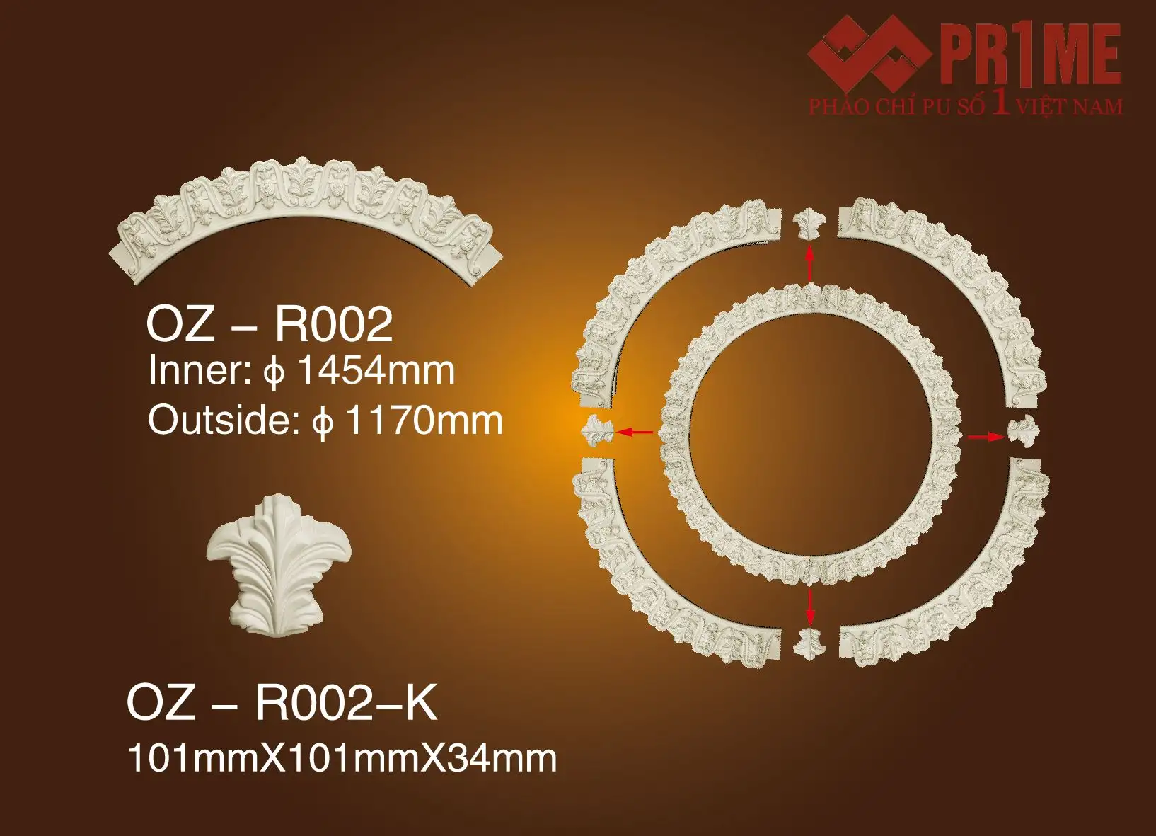 Nẹp vành mâm trang trí PU OZ - R002